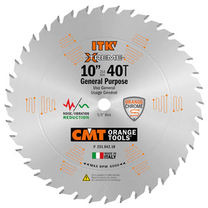 CMT 251.042.10 ITK Xtreme - Fine Finish Circular Saw Blade 10'