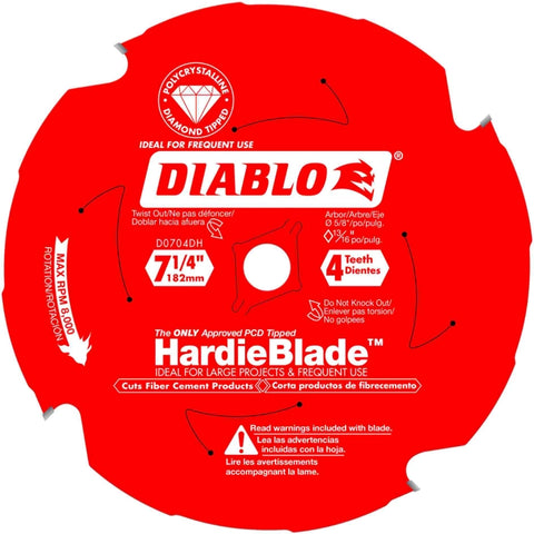 Diablo D0704DH 7-1/4-Inch x 4 Tooth (PCD) Fiber Cement HardieBlade