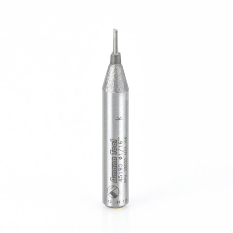 Amana Tool 45190 Solid Carbide Cutting Edge Straight Plunge High Production 1/16 Dia x 3/16 x 1/4 Inch Shank