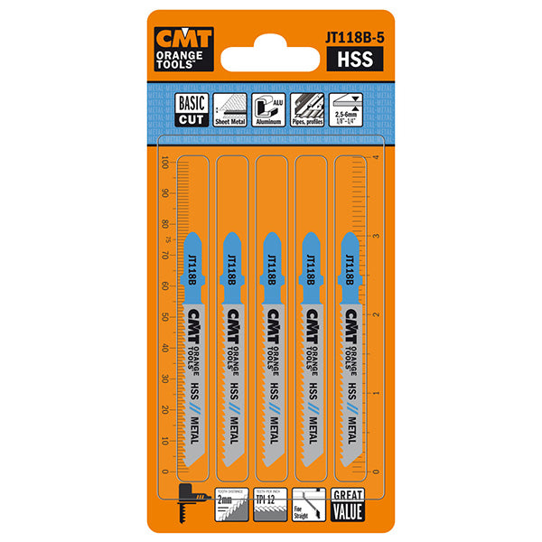 CMT JT118B-5 Jig Saw Blades for Wood – 5-Pack