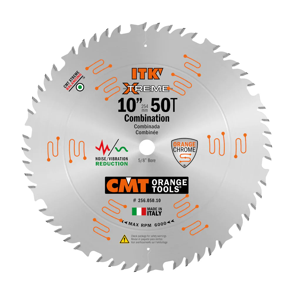 CMT 256.050.10 ITK Saw Blade Combination 10 x 50 x 5/8 inch 1FTG+4ATB Grind