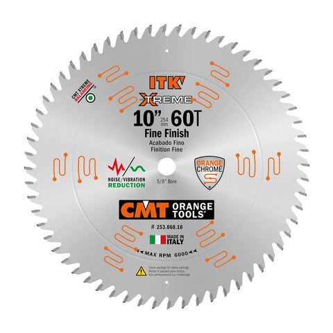 CMT 253.060.10 ITK Xtreme 10 In 60 Tooth Sliding Fine Finish Miter Saw Blade