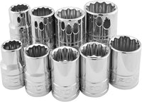 Performance Tool W32800 9-Piece 1/2-Inch Drive 12pt METRIC Socket Set