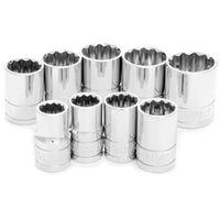 PERFORMANCE TOOL W32500 9Pc 1/2'' Dr 12pt SAE SOCKET Set