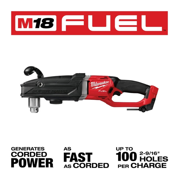 Milwaukee 2809-20 M18 FUEL Super Hawg 1/2" Right Angle Drill, Tool Only