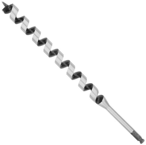 Irwin 3043014 Auger Drill Bit, 1-1/8 in Dia, 17 in OAL, Twist Flute, 1-Flute, 7/16 in Dia Shank