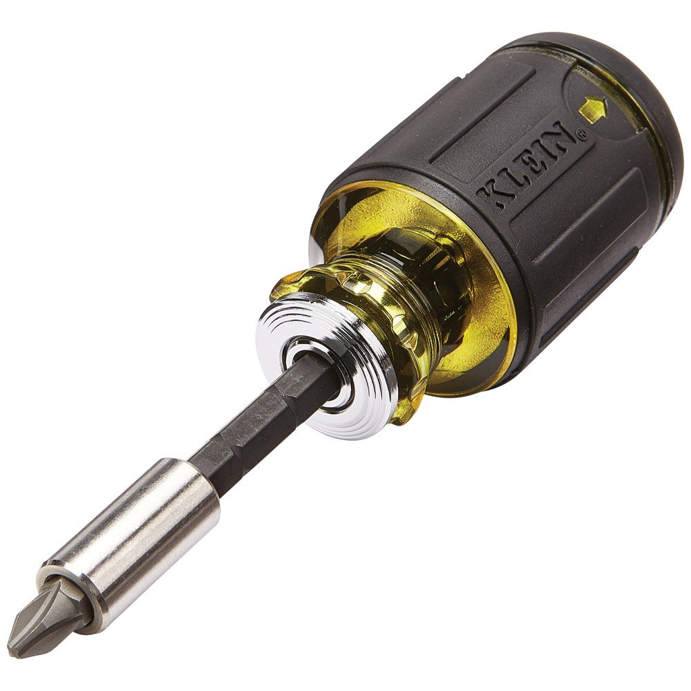 Klein Tools 32308 8-in-1 Multi-Bit Adjustable Length Stubby Screwdriver