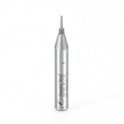 Amana Tool 45190 Solid Carbide Cutting Edge Straight Plunge High Production 1/16 Dia x 3/16 x 1/4 Inch Shank