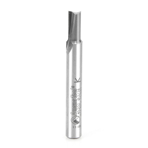 Amana Tool 45202 Solid Carbide Cutting Edge Straight Plunge High Production 3/16 D x 7/16 CH x 1/4 SHK x 2 Inch Long Router Bit