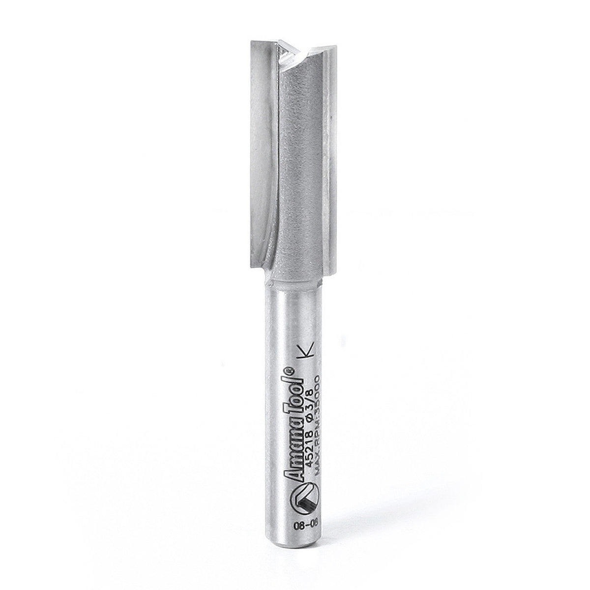 Amana Tool 45218 Carbide Tipped Straight Plunge High Production 3/8 D x 1 CH x 1/4 SHK x 2-1/4 Inch Long Router Bit