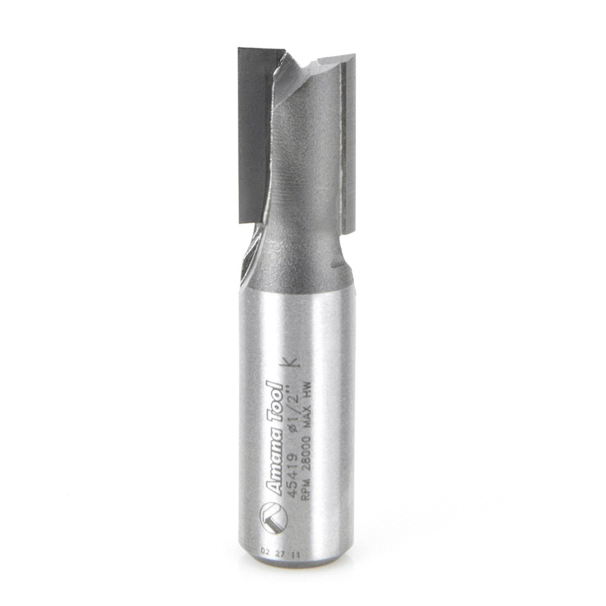 Amana Tool 45419 Carbide Tipped Straight Plunge High Production 1/2 D x 3/4 CH x 1/2 SHK x 2-1/4 Inch Long Router Bit