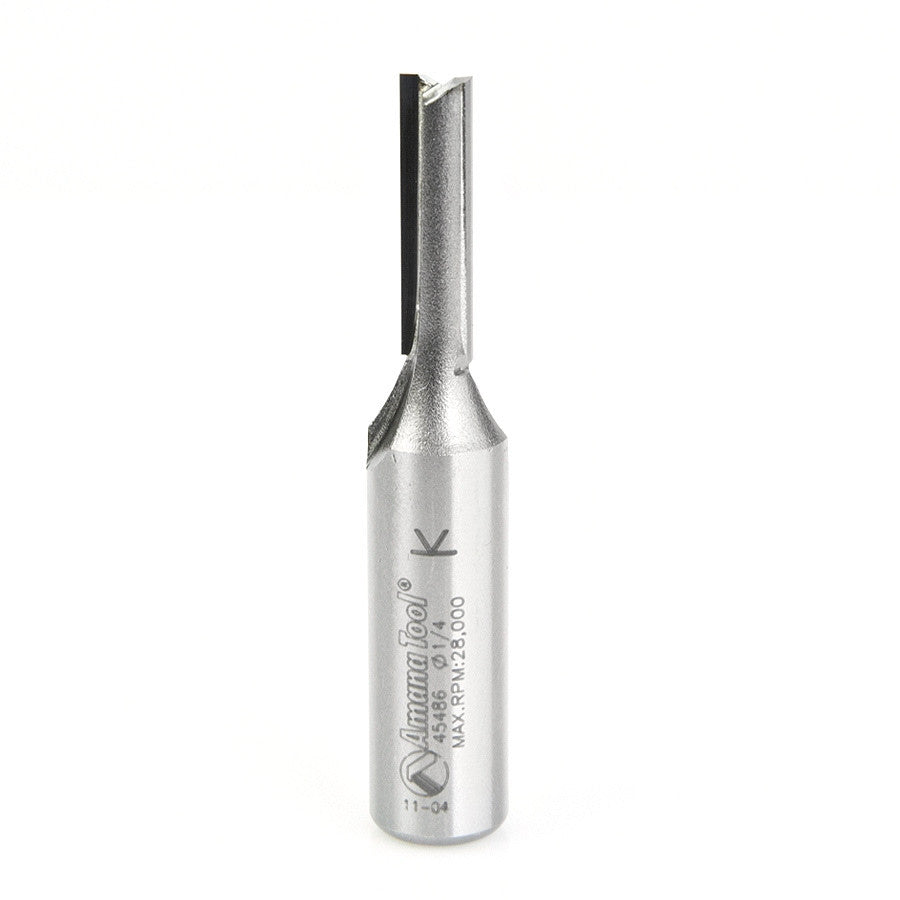 Amana 45486 Carbide Tipped Straight Plunge High Production 1/4 D x 1 CH x 1/2 Shank x 2-3/4" Router Bit