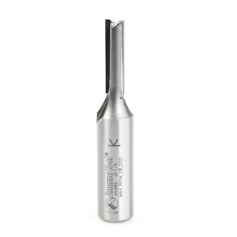 Amana 45486 Carbide Tipped Straight Plunge High Production 1/4 D x 1 CH x 1/2 Shank x 2-3/4" Router Bit
