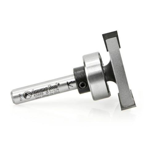 Amana Tool 45669 Carbide Tipped Flooring Straight Dedicated Cutter 1-1/4 Dia x 1/4 x 1/4 Inch Shank with Upper BB