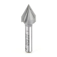 Amana Tool 45705 Carbide Tipped V-Groove 60 Deg x 1/2 Dia x 7/16 x 1/4 Inch Shank