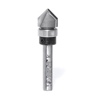 Amana Tool 45750 Carbide Tipped V-Groove 90 Deg x 1/2 Dia x 1/4 x 1/4 Inch Shank with Upper BB