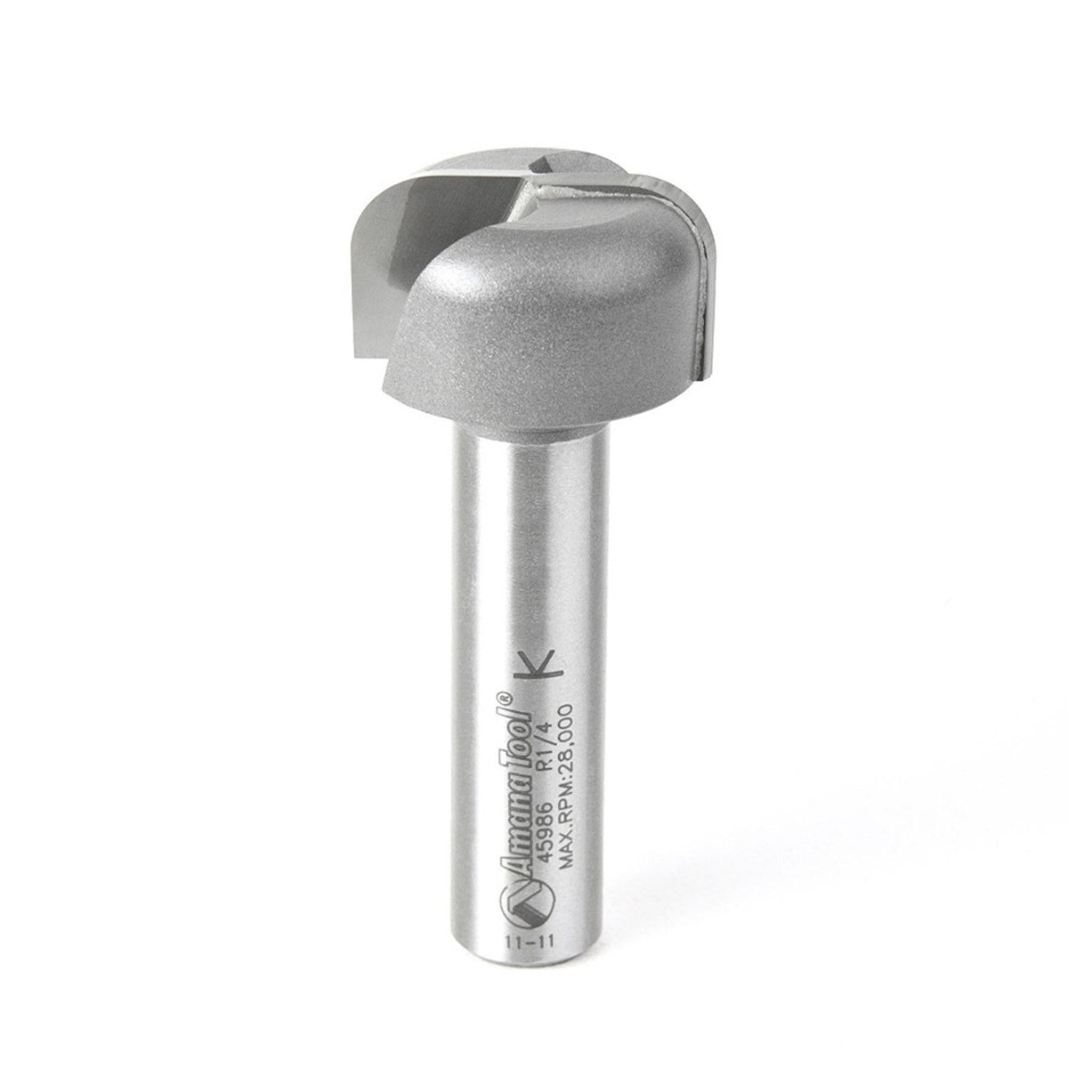 Amana Tool 45986 Carbide Tipped Bowl & Tray 1/4 R x 1-1/8 D x 5/8 CH x 1/2 Inch SHK Router Bit