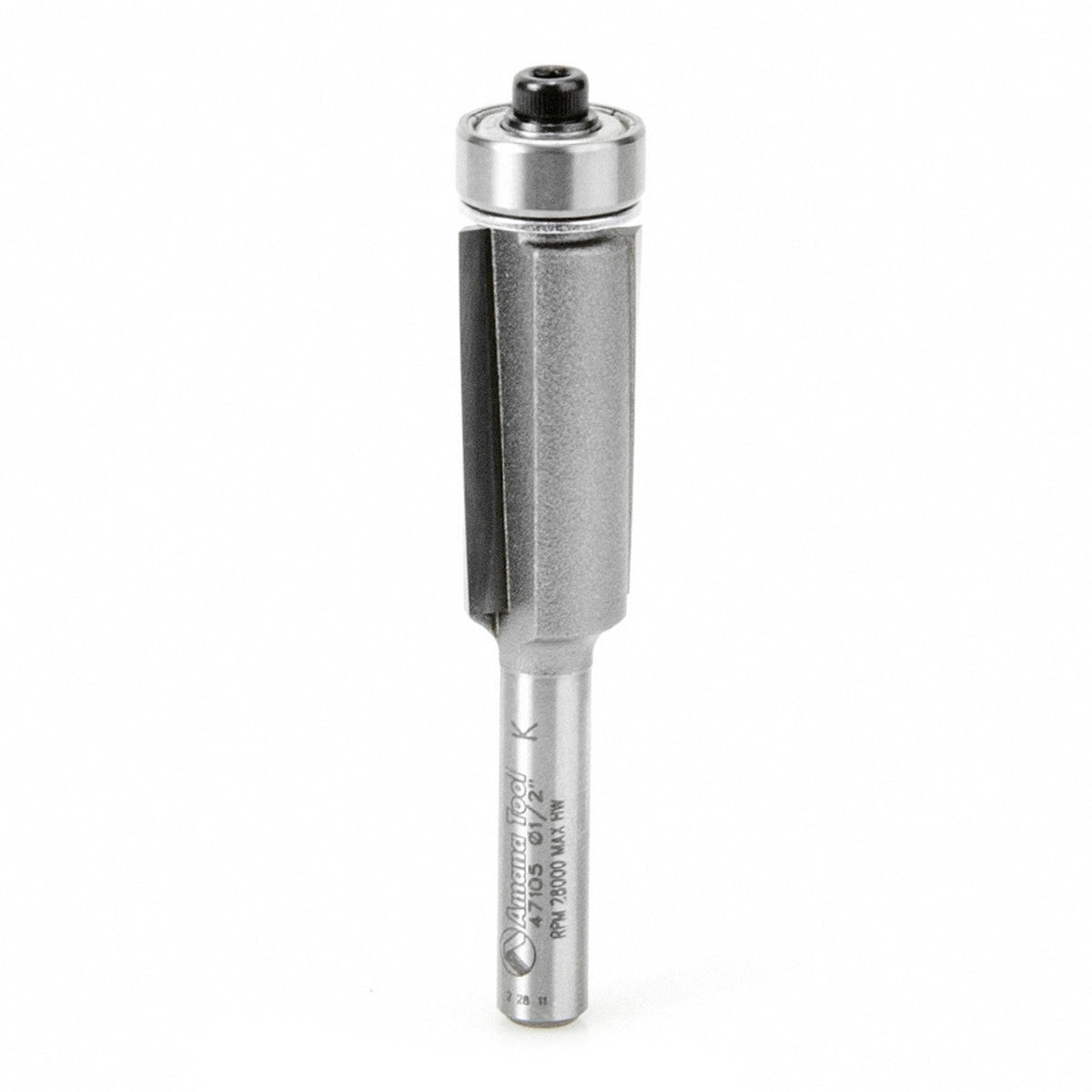 Amana Tool 47105 Carbide Tipped Dynabit Laminate Flush Trim 1/2 D x 1 Inch CH x 1/4 SHK w/ Lower Ball Bearing Router Bit