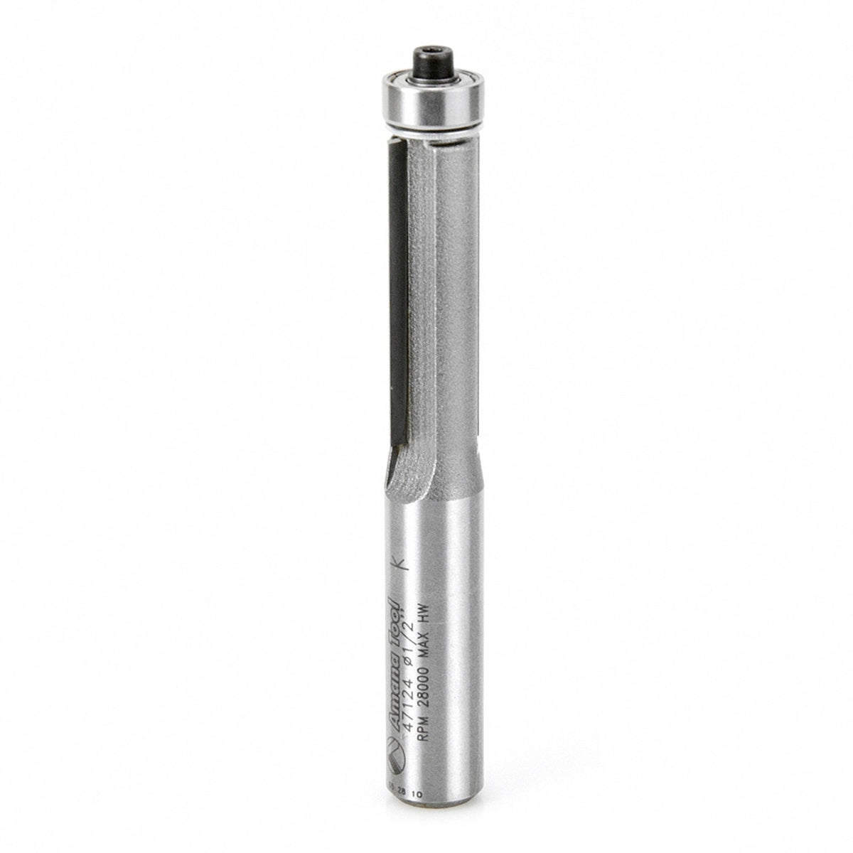 Amana Tool 47124 Carbide Tipped Flush Trim 1/2 D x 1-1/2 CH x 1/2 SHK x 3-7/8 Inch Long Router Bit w/ Lower Ball Bearing