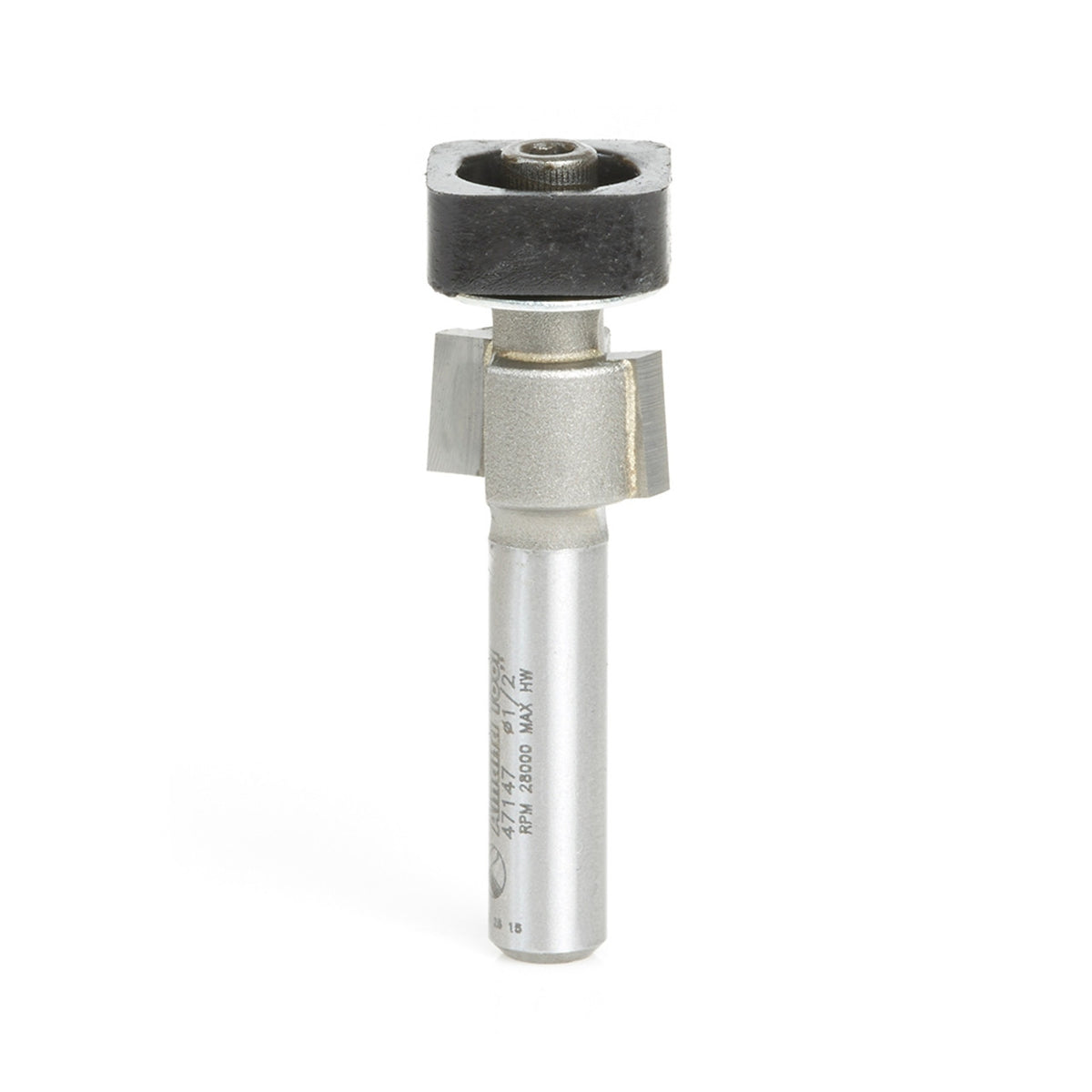 Amana Tool 47147 Laminate Trimmer with Euro TM Square Bearing 1/2 Dia x 19/64 Cut Height x 1/4 Inch Shank Carbide Tipped Router Bit