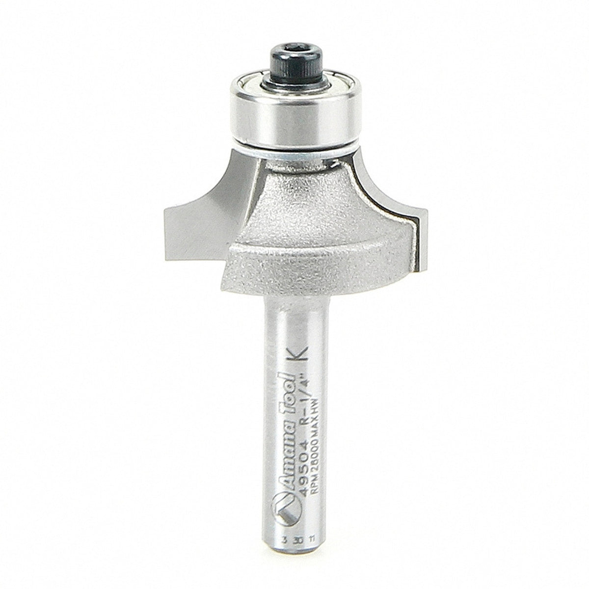 Amana Tool 49504 Carbide Tipped Corner Rounding 1/4 R x 1 Inch D x 1/2 CH x 1/4 SHK w/ Lower Ball Bearing Router Bit