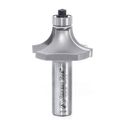 Amana Tool 49518 Carbide Tipped Corner Rounding 1/2 R x 1-1/2 D x 3/4 CH x 1/2 Inch SHK w/ Lower Ball Bearing Router Bit