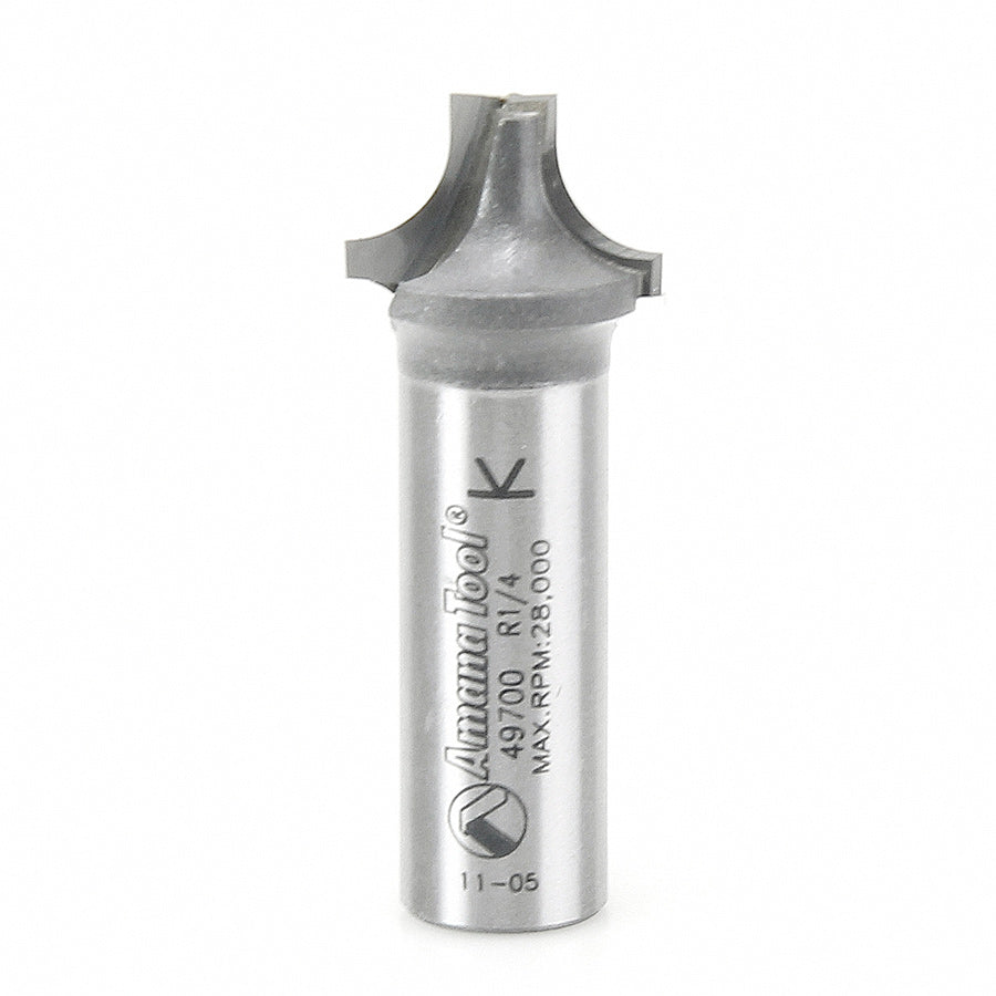 Amana Tool 49700 Carbide Tipped Plunging Round Over 1/4 Radius x 3/4 Dia x 1/2 x 1/2 Inch Shank