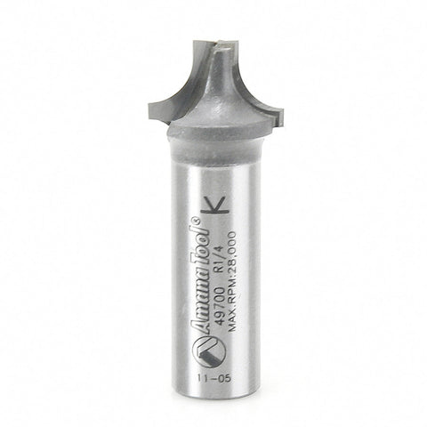 Amana Tool 49700 Carbide Tipped Plunging Round Over 1/4 Radius x 3/4 Dia x 1/2 x 1/2 Inch Shank