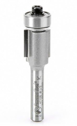 Amana Tool 47106 Carbide Tipped Flush Trim 1/2 D x 1/2 CH x 1/4 SHK x 2-1/4 Inch Long Router Bit w/ Lower Ball Bearing