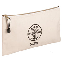 Klein Tools 5139 Zipper Bag, Canvas Tool Pouch 12.5 x 7 x 4.25-Inch