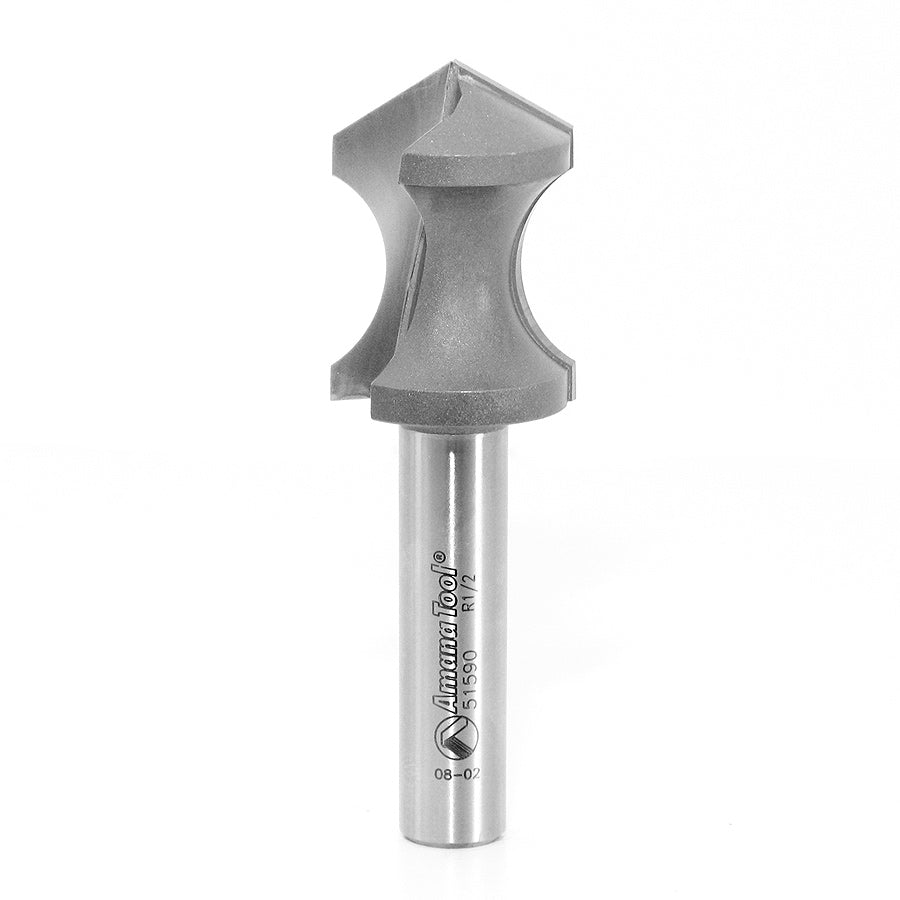 Amana Tool 51590 Carbide Tipped Hand Grip Plunge 1/2 Radius x 45 Degree x 1-1/8 Dia x 1-9/16 x 1/2 Inch Shank