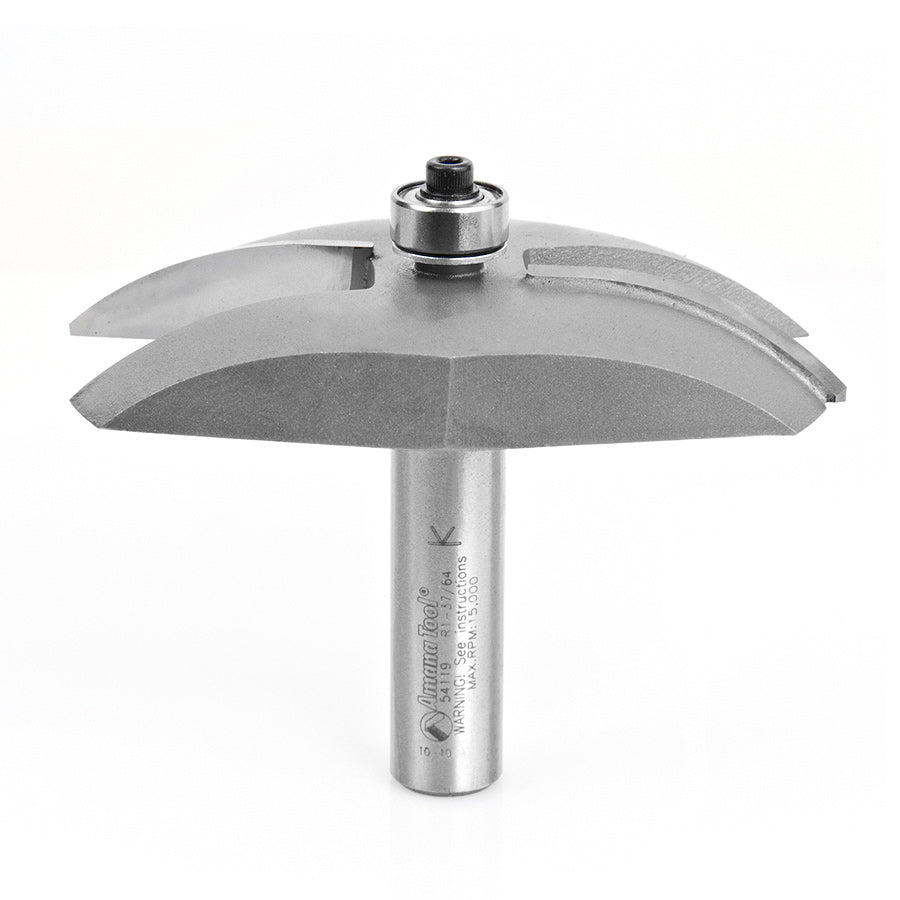 Amana Tool 54119 Carbide Tipped Cove Raised Panel 1-9/16 Radius x 3-3/8 Dia x 1/2 x 1/2 Inch Shank