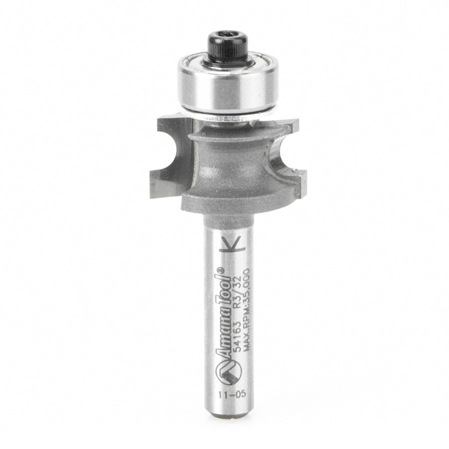 Amana Tool 54163 Carbide Tipped Corner Round 3/32 Radius x49/64 Dia x 25/64 x 1/4 Inch Shank