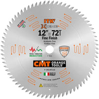 CMT 253.072.12 ITK Industrial Finish Sliding Compound Miter Saw Blade, 12-Inch x 72 Teeth 1FTG+2ATB Grind with 1-Inch Bore