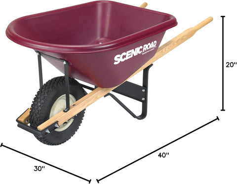 Scenic Road M6-1K 6cu Wheelbarrow with Knobby Pneumatic Tire