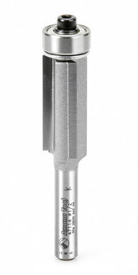 Amana Tool 47114 Carbide Tipped Flush Trim 1/2 D x 1 Inch CH x 1/4 SHK w/ Lower Ball Bearing 3-Flute Router Bit