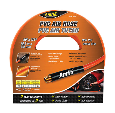 Amflo 576-50A 3/8" x 50' PVC Air Hose-Orange