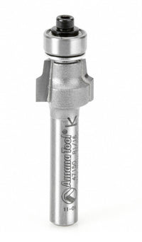 Amana Tool 47150 Carbide Tipped No-File Trim .059 R x 1/2 D x 3/8 CH x 1/4 Inch SHK w/ Lower Ball Bearing Router Bit