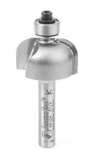 Amana Tool 49104 Carbide Tipped Cove 1/4 R x 7/8 D x 9/16 CH x 1/4 Inch SHK w/ Lower Ball Bearing Router Bit