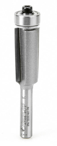 Amana Tool 47105 Carbide Tipped Dynabit Laminate Flush Trim 1/2 D x 1 Inch CH x 1/4 SHK w/ Lower Ball Bearing Router Bit