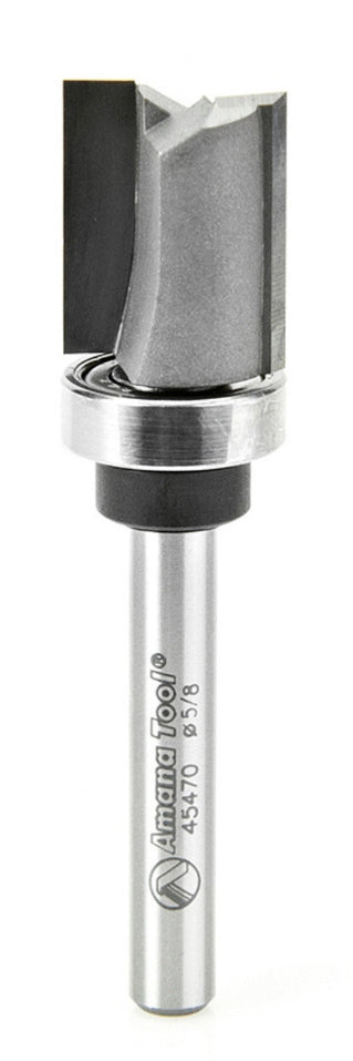 Amana Tool 45470 Carbide Tipped Straight Plunge 5/8 D x 3/4 CH x 1/4 Inch SHK w/ Upper Ball Bearing Router Bit
