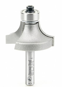 Amana Tool 49512 Carbide Tipped Corner Rounding 3/8 R x 1-1/4 D x 5/8 CH x 1/4 Inch SHK w/ Lower Ball Bearing Router Bit