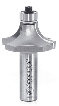 Amana Tool 49518 Carbide Tipped Corner Rounding 1/2 R x 1-1/2 D x 3/4 CH x 1/2 Inch SHK w/ Lower Ball Bearing Router Bit