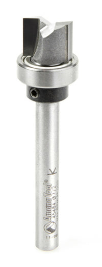Amana Tool 45484 Carbide Tipped Flush Trim Plunge Template 1/2 D x 3/8 CH x 1/4 Inch SHK w/ Oversized Upper Ball Bearing Router Bit