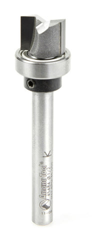 Amana Tool 45484 Carbide Tipped Flush Trim Plunge Template 1/2 D x 3/8 CH x 1/4 Inch SHK w/ Oversized Upper Ball Bearing Router Bit
