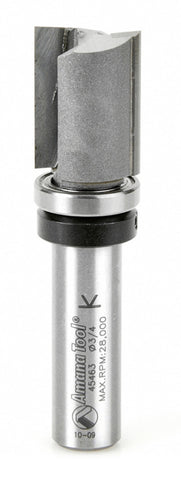 Amana Tool 45463 Carbide Tipped Flush Trim Plunge Template 3/4 D x 1 Inch CH x 1/2 SHK w/ Upper Ball Bearing Router Bit