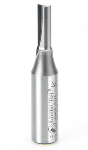 Amana Tool 45408 Solid Carbide Cutting Edge Straight Plunge High Production 1/4 D x 3/4 CH x 2-1/2 Long 1/2 Inch SHK Router Bit