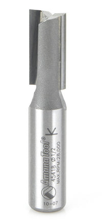 Amana Tool 45418 Carbide Tipped Straight Plunge High Production 1/2 D x 1 CH x 1/2 SHK x 2-5/8 Inch Long Router Bit