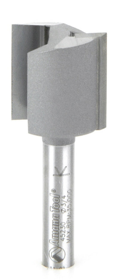 Amana Tool 45230 Carbide Tipped Straight Plunge High Production 3/4 D x 3/4 CH x 1/4 SHK x 2 Inch Long Router Bit