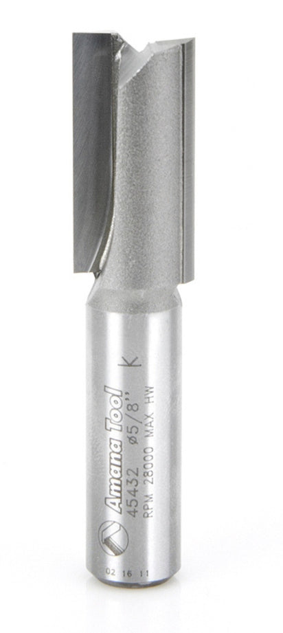 Amana Tool 45432 Carbide Tipped Straight Plunge High Production 5/8 D x 1-1/4 CH x 1/2 SHK x 2-7/8 Inch Long Router Bit
